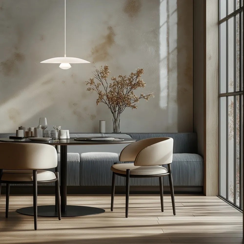 Бяло LED висящо осветително тяло с метален абажур Lund – Candellux Lighting