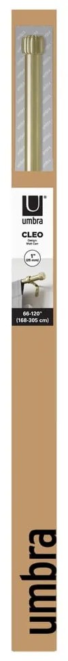 Матово златист стоманен разширяем прът за завеси 168 - 305 cm Cleo – Umbra
