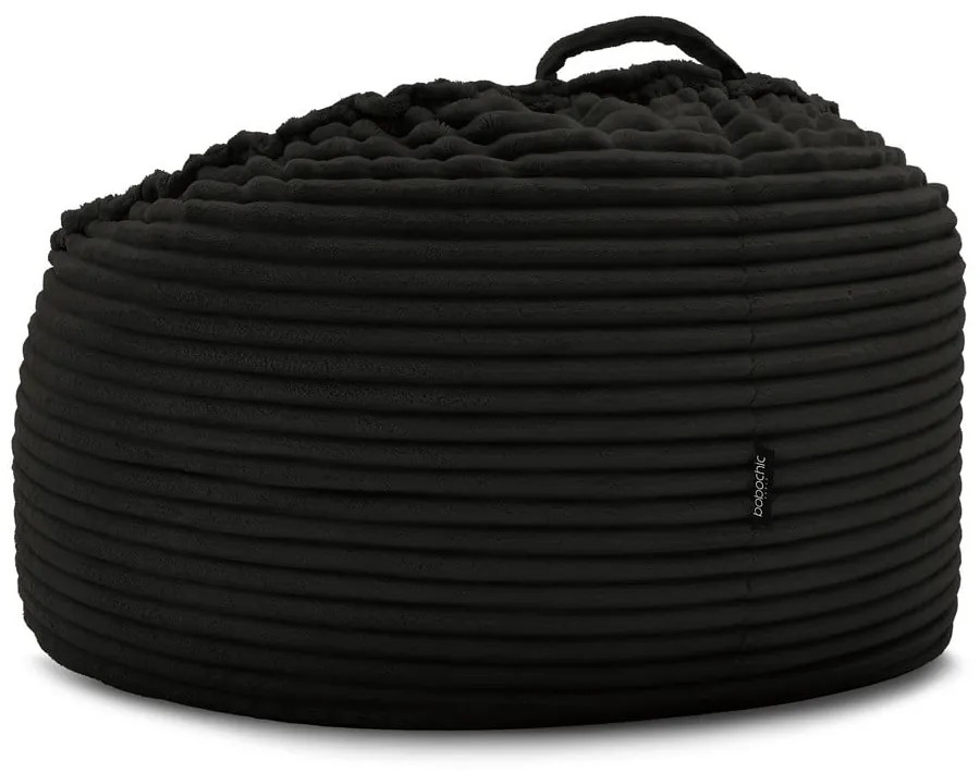 Черен пуф от рипсено кадифе Socrate – Bobochic Paris