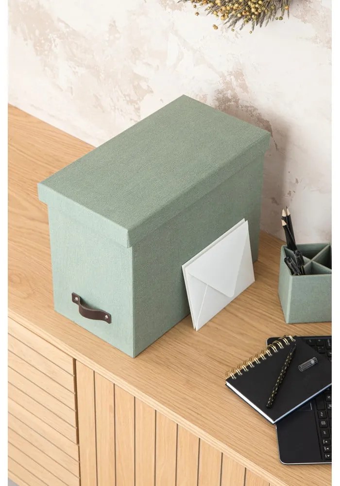 Зелен картонен органайзер за докумнети Johan Canvas Paper Laminate – Bigso