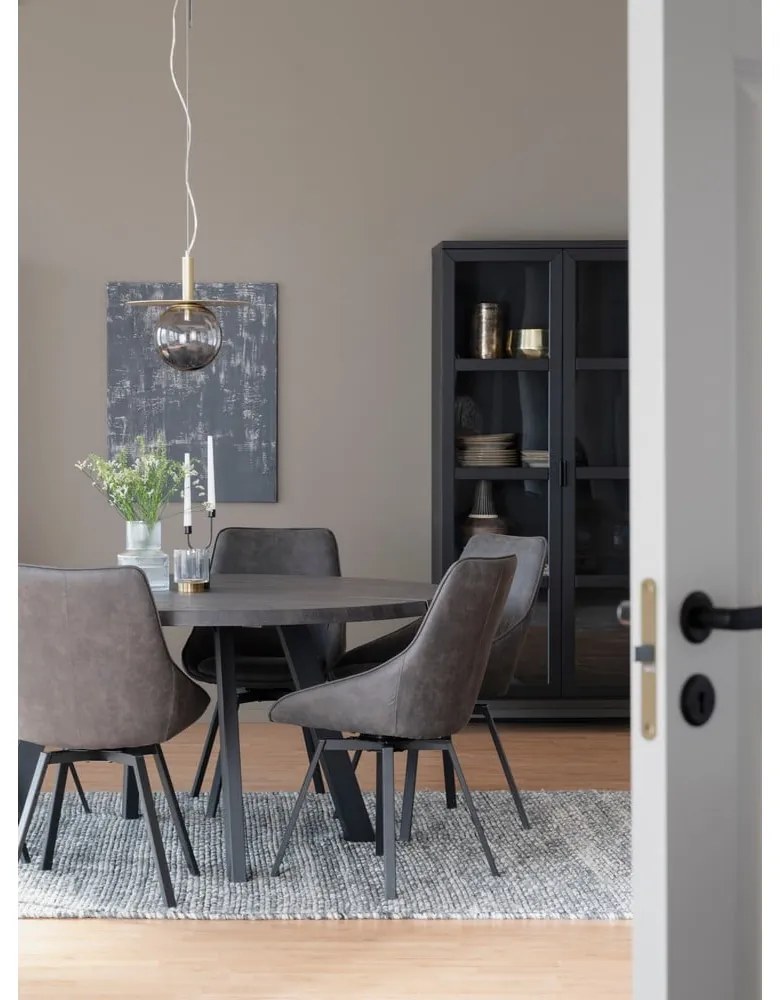 Витрина от черен дъб 95x195 cm Everett - Rowico