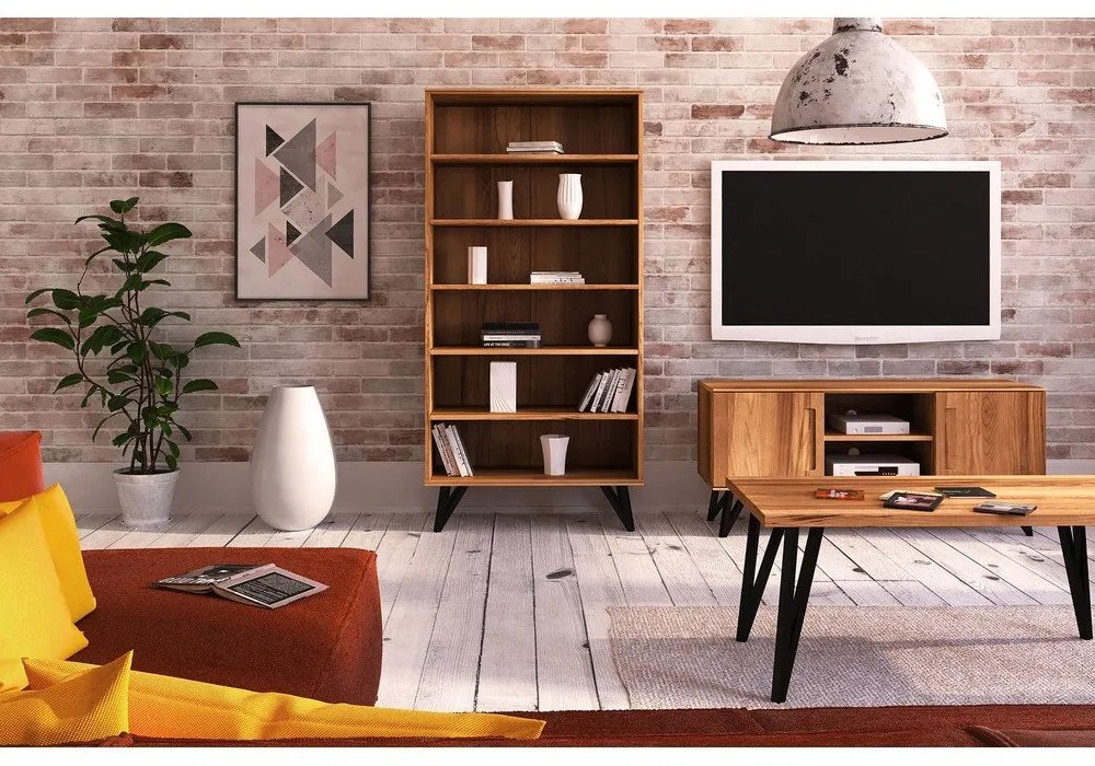 Етажерка за книги от букова дървесина 91x185 cm Golo - The Beds