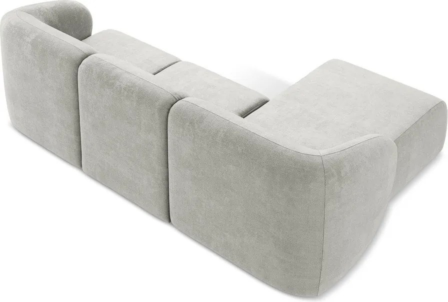 Светлосив шенилов ъглов диван (ляв ъгъл) Lani – Makamii