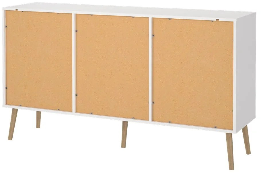 Бял нисък скрин 149x82 cm Bodo - Tvilum