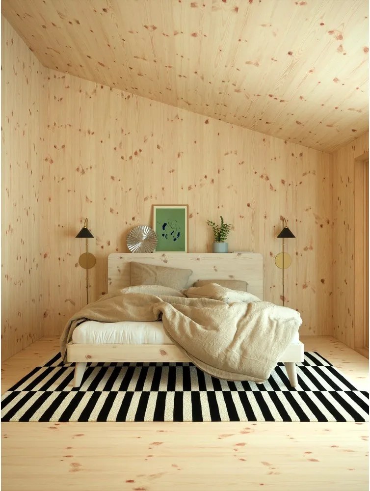 Кафяво борово двойно легло с решетка 160x200 cm Retreat - Karup Design