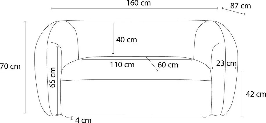 Син шенилов диван 160 cm Celine – Bobochic Paris