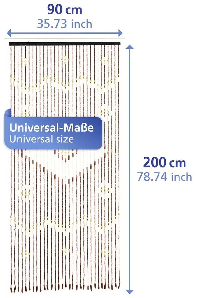 Бамбукова завеса за врата в естествен цвят 90x200 cm Rhombus – Maximex