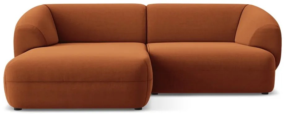 Оранжев кадифен ъглов диван (ляв ъгъл) Moana – Makamii