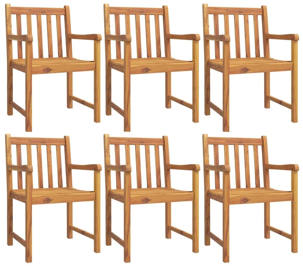 3206273 vidaXL Градински столове, 6 бр, 56x55,5x90 см, акация масив