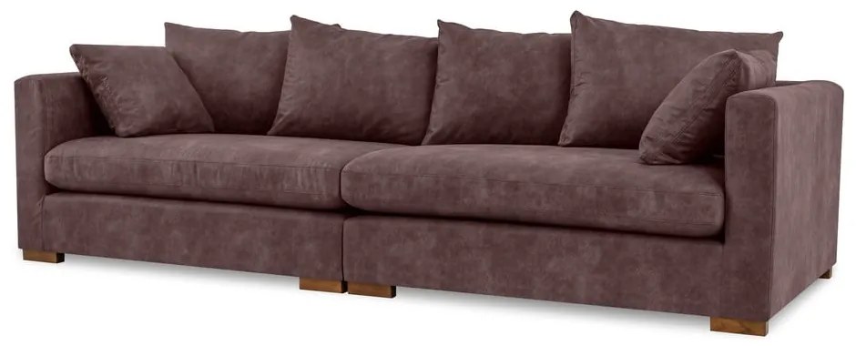 Тъмнокафяв диван от изкуствена кожа 266 cm Hamburg – Scandic