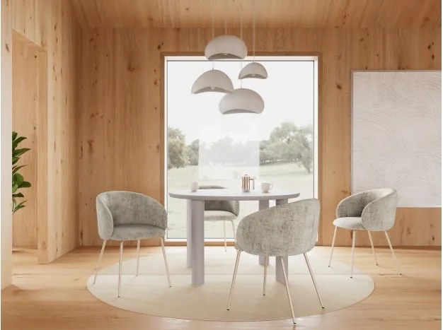 ЦЛЯРА Бежово (тъкан Juto 4)/сивобежова крака (кашмир) - МОДЕРЕН ТАПИЦИРАН СТОЛ ЛОФТ ЗА ДНЕВНА/ТРАПЕЗАРИЯ/ОФИС