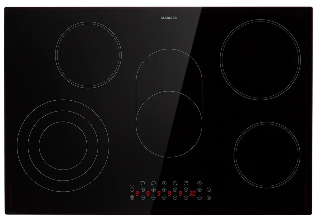 Klarstein Virtuosa Roast, плот за вграждане, 5 зони, 8500W, стъклокерамика