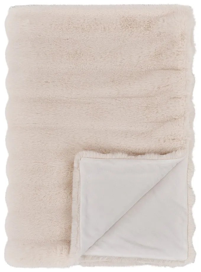 Кремаво одеяло от изкуствена кожа 130x180 cm Galena – House Nordic