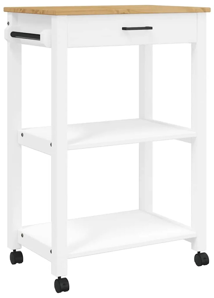 376096 vidaXL Кухненска количка "MONZA" 60x40x88,5 см борово дърво масив