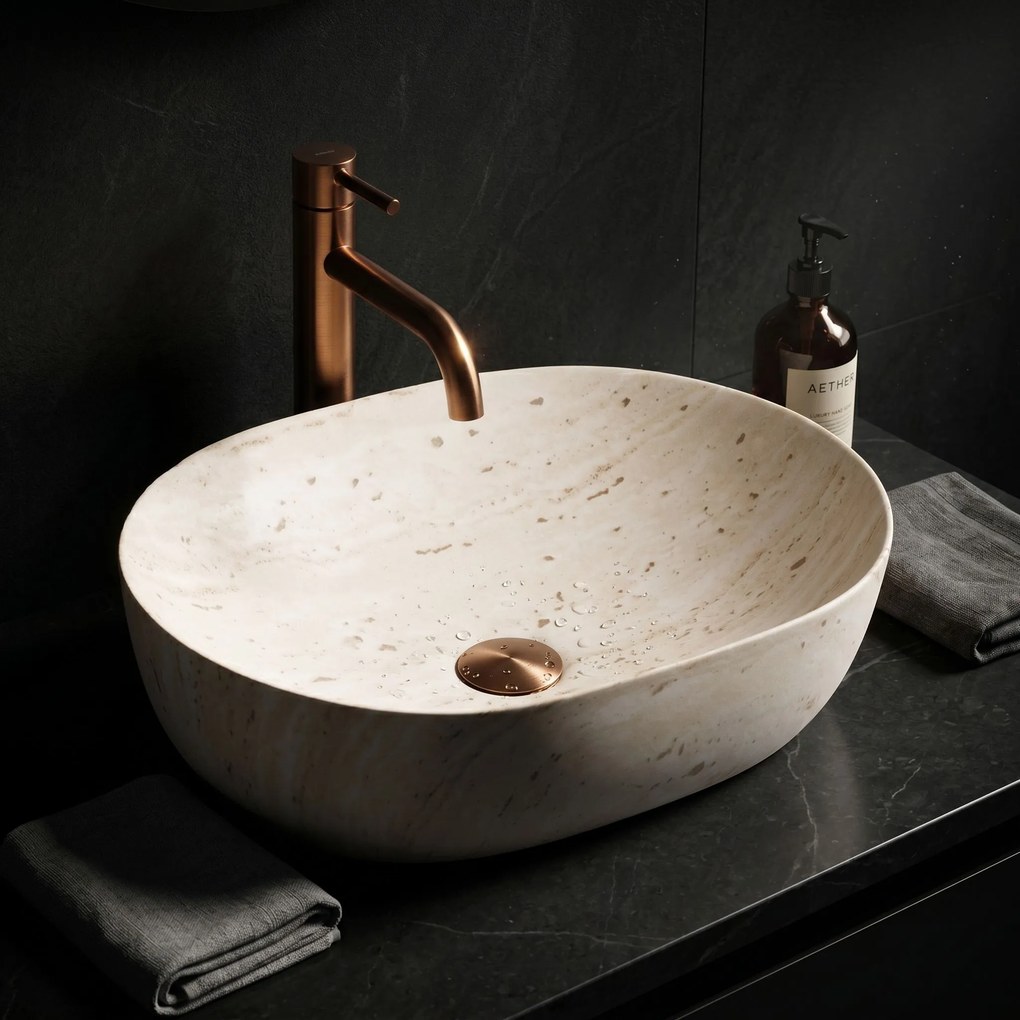 Умивалник за плот Rea Amelia Travertine Classic 48