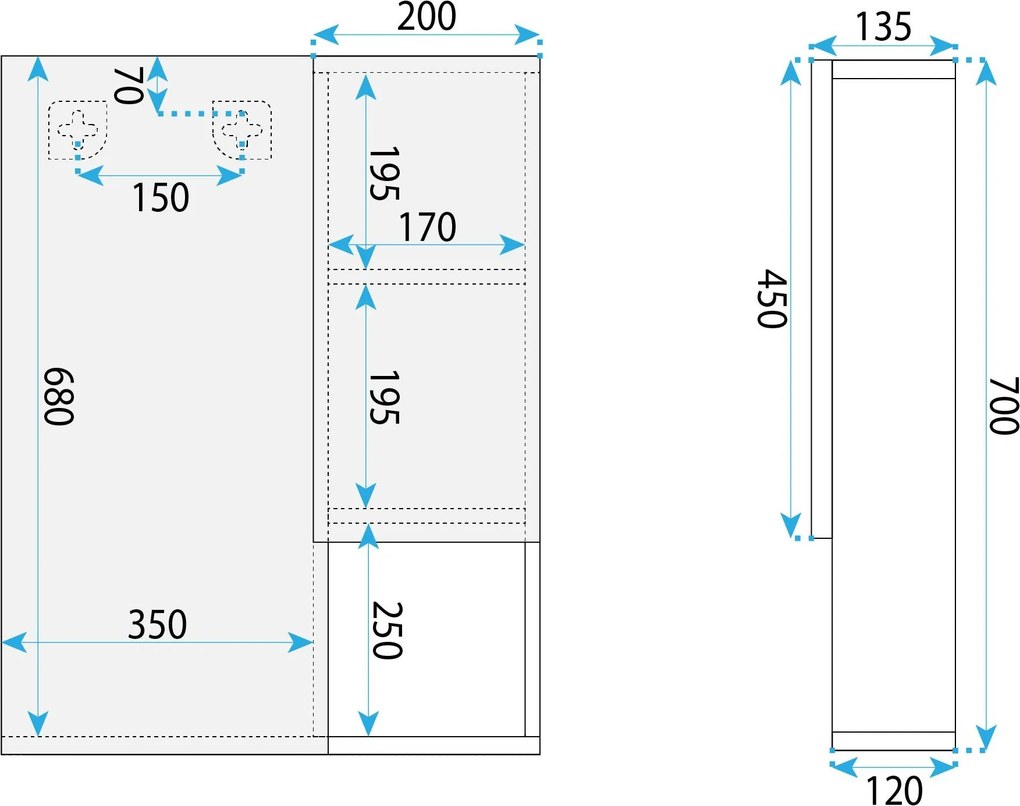Комплект мебели за баня с мивка DB06-60 60см