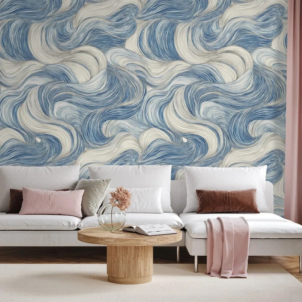 Самозалепващ фототапет – Сини вълни в движение