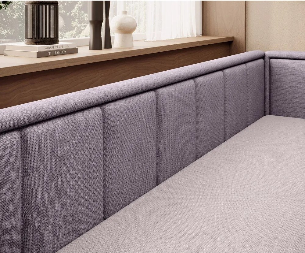 Розов шенилов разтегателен диван с място за съхранение 214 cm Fulgeo – ELTAP