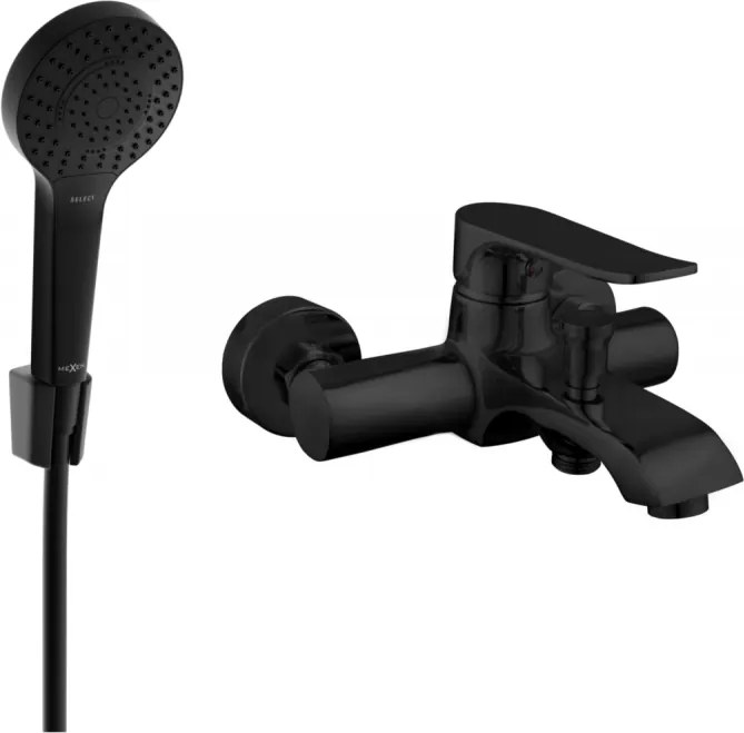 Mexen Pecos R05 батерия за вана с душ комплект, черна - 7273R05-70