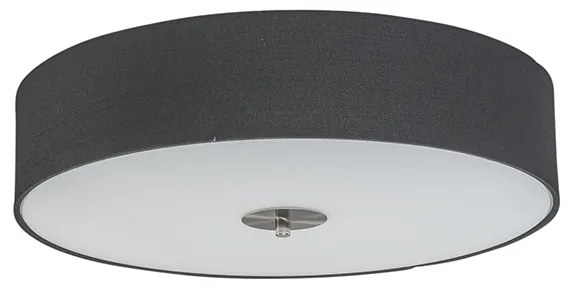 Ръстикална таванна лампа черна 50 см - Drum Jute