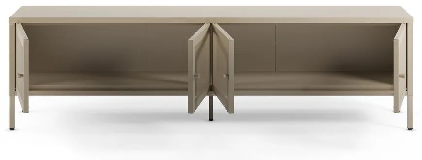 Кремава метална маса за телевизор 160x50x35 cm Fayna – Marckeric