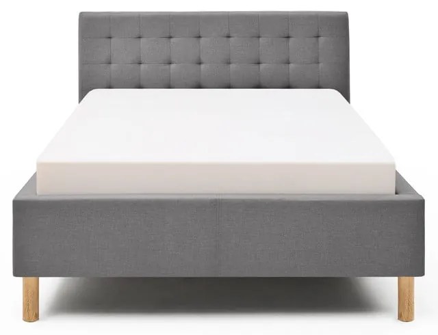 Светлосиво единично легло 120x200 cm тапицирано без ламелно дъно Malin – Meise Möbel