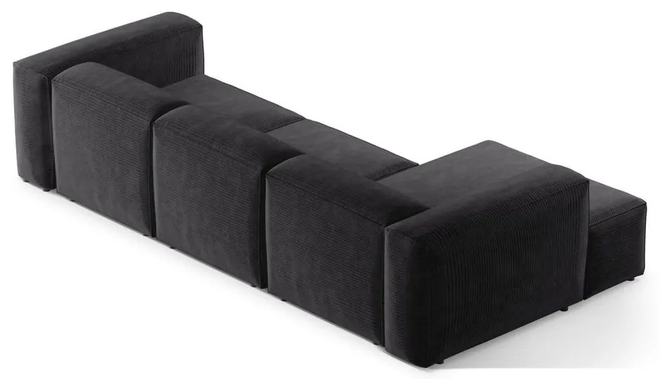 Тъмносив ъглов диван от рипсено кадифе (ляв ъгъл) Bergano – Cosmopolitan Design