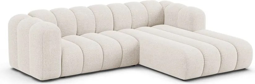Кремав шенилов ъглов диван (десен ъгъл) Lupine – Micadoni