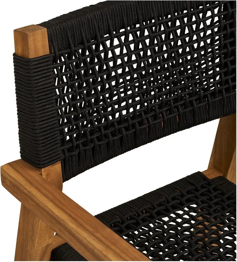 Черен градински стол от масивно дърво Anzio – House Nordic