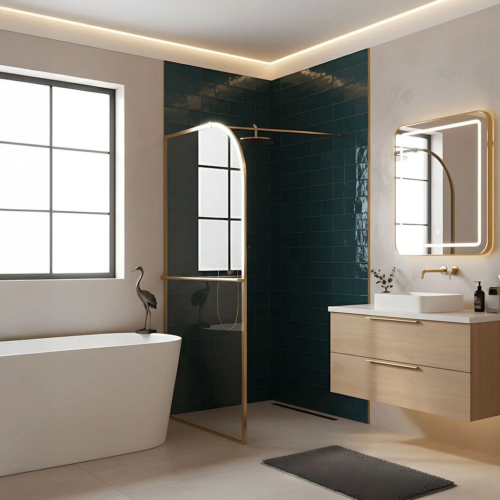 Параван за душ Rea Sky Brush Gold 120