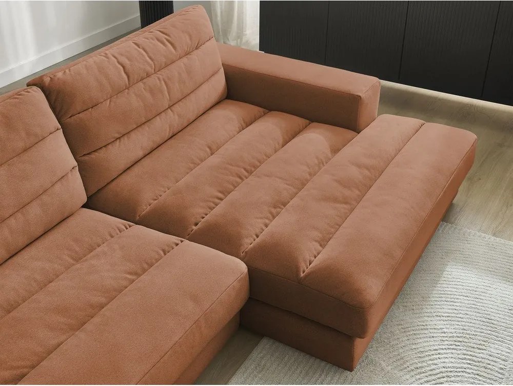 Оранжев кадифен ъглов диван (десен ъгъл) Sierra – Bobochic Paris