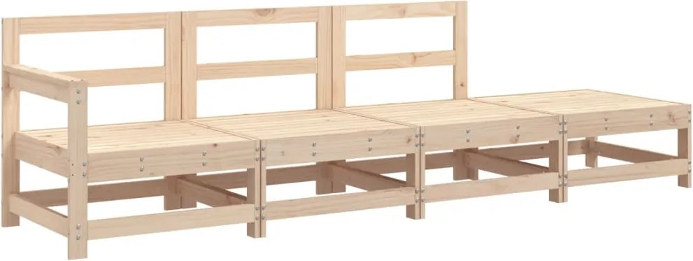 825534 vidaXL Градински лаундж комплект от 4 части, бор масив