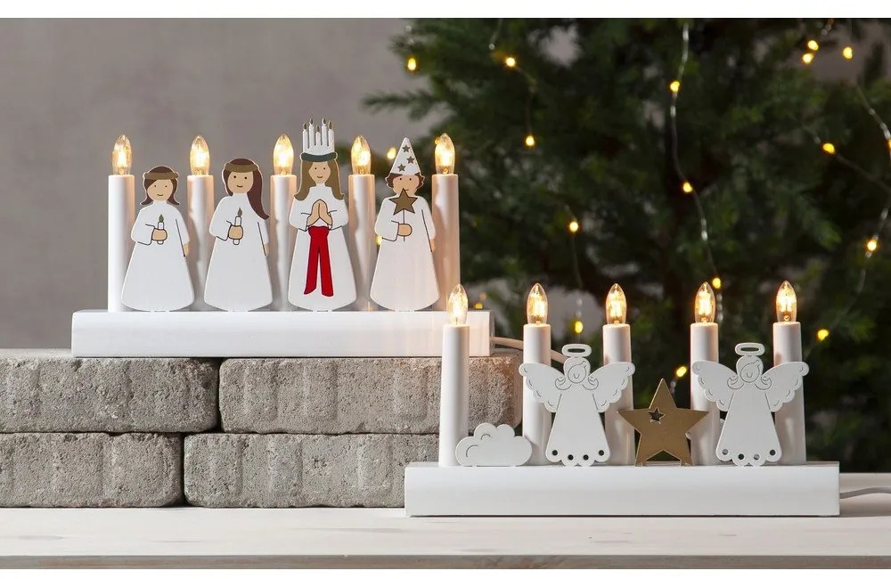 Бяла коледна светлинна украса Julia – Star Trading