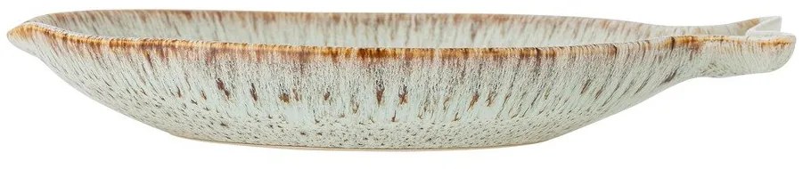 Синя/бежова глинена чиния за сервиране Fleur – Bloomingville