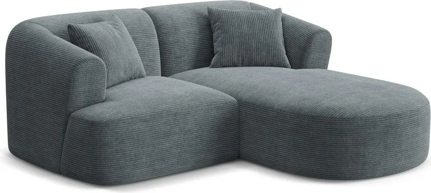 Тъмносив ъглов диван от рипсено кадифе (десен ъгъл) Campi – Cosmopolitan Design