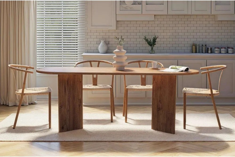 Трапезна маса с боров декор 90x200 cm Sabella – Kalune Design