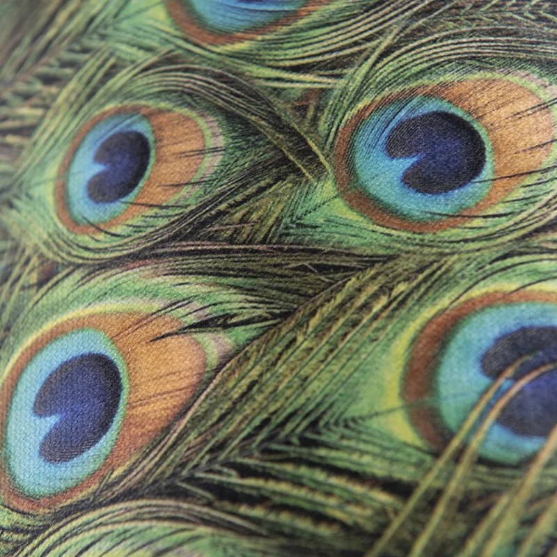 Абажур от кадифе с дизайн на паун 35/35/20 със златен интериор