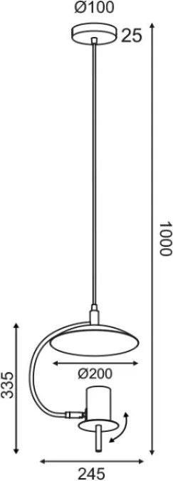 Висяща таванна лампа Parachute единична лампа-Leuko
