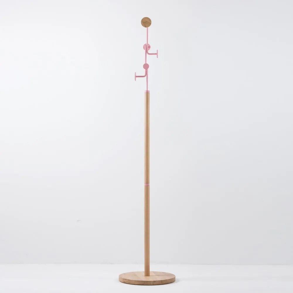 Закачалка от масивна дъбова дървесина с розови детайли Hook - Gazzda