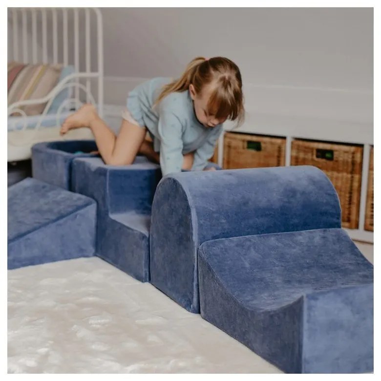 Кремава велурена катерушка от пяна 250x45x30 cm Montessori – Meowbaby