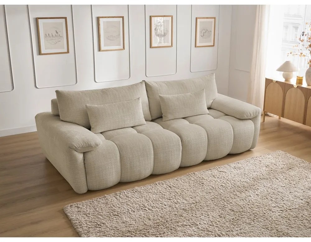 Бежов шенилов диван 264 cm Ivane – Bobochic Paris