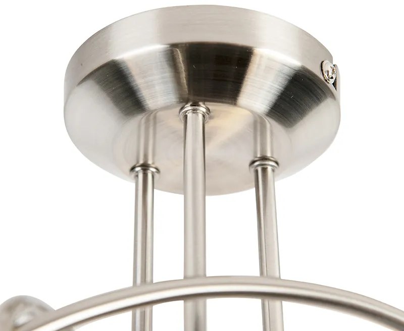 Класическа таванна лампа стомана 3-светлина - Fortress