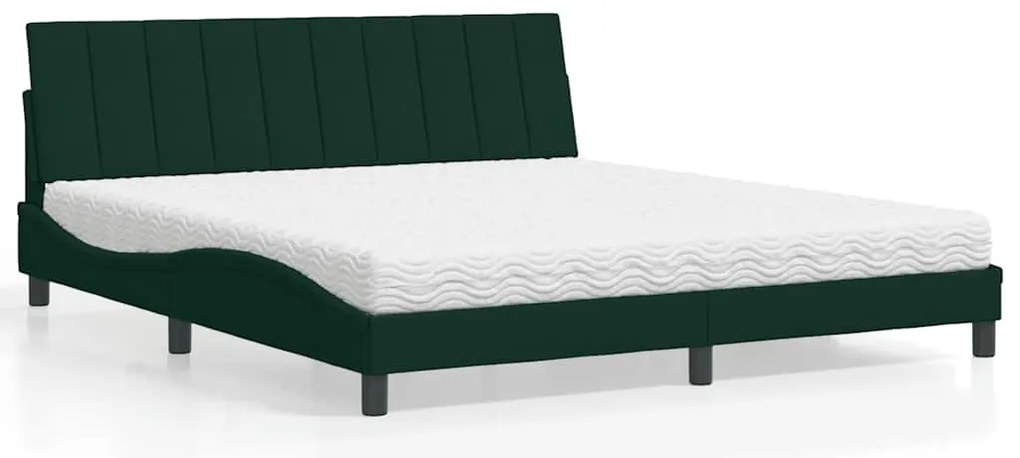 3208613 vidaXL Легло с матрак Hanko, тъмнозелено, 180x200 см, кадифе