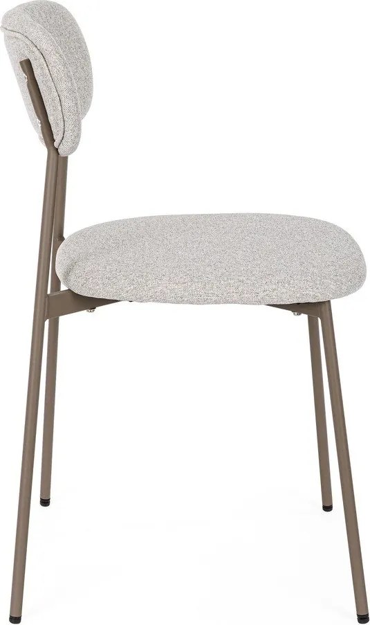 Светлокафяв тапициран трапезен стол Inka – Yes Everyday