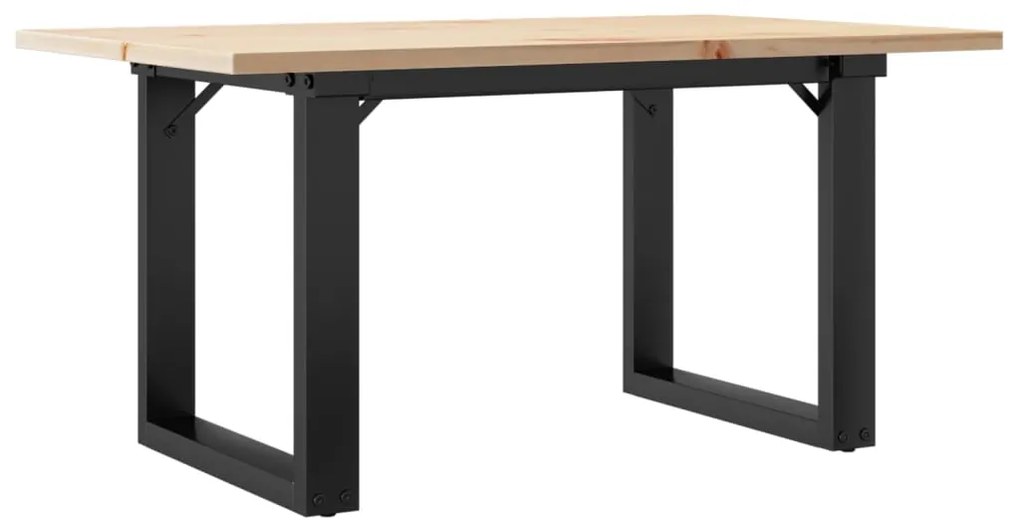 3282662 vidaXL Кафе маса О-образна рамка 80x50x40 см бор масив и стомана