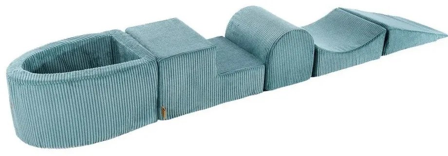 Тюркоазена велурена катерушка от пяна 250x45x30 cm Montessori – Meowbaby