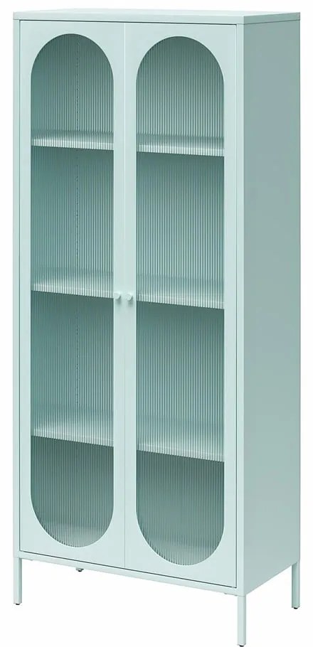 Светлосиня метална витрина 80x186x40 cm Luna – Støraa