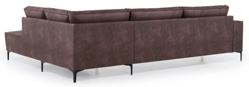 Кафяв ъглов диван от изкуствена кожа (десен ъгъл) Copenhagen - Scandic