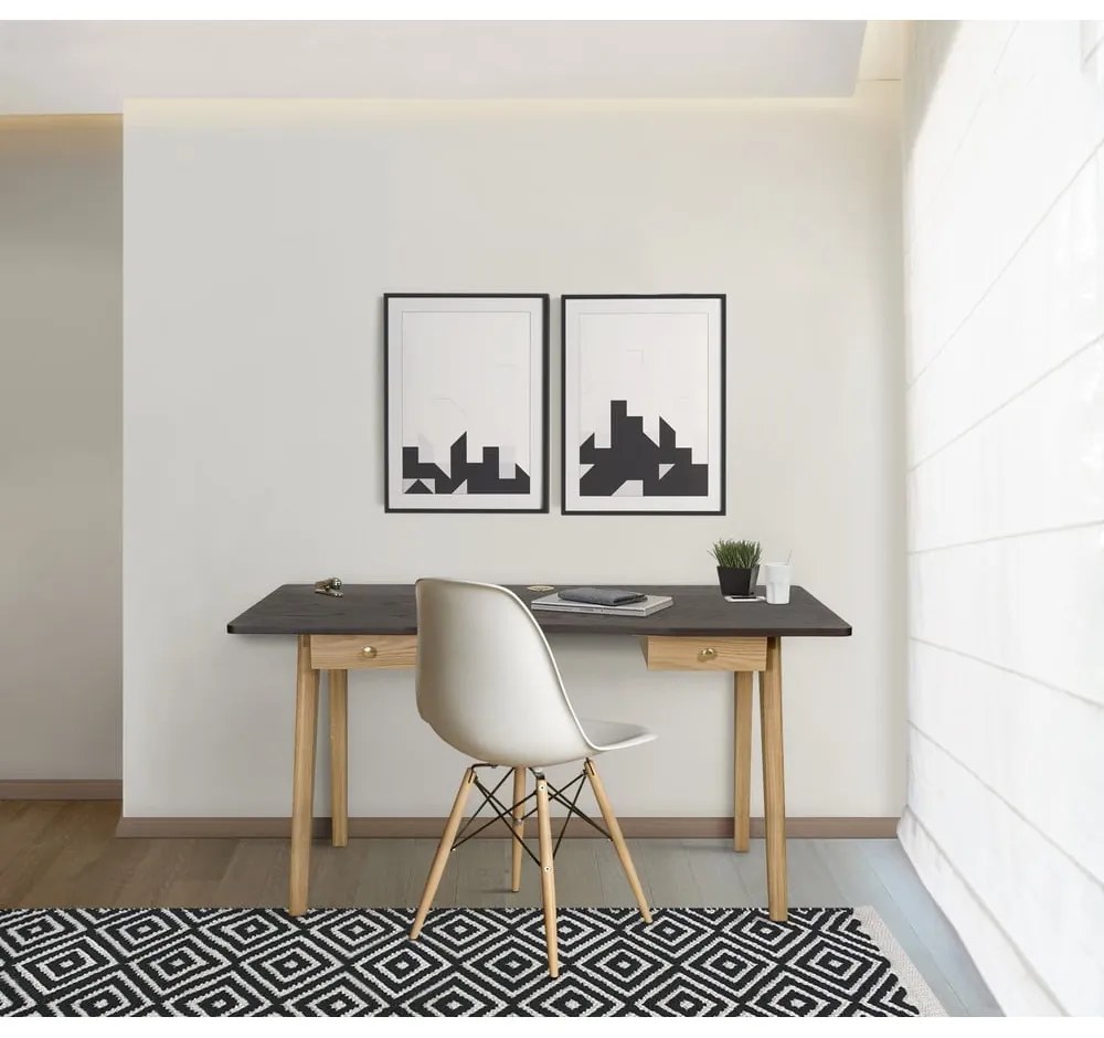 Работна маса от декор от дъб 70x140 cm Nice – Woodman