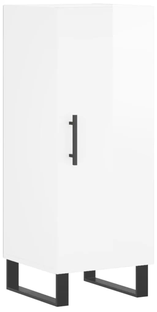 828566 vidaXL Сайдборд, бял гланц, 34,5x34x90 см, инженерно дърво